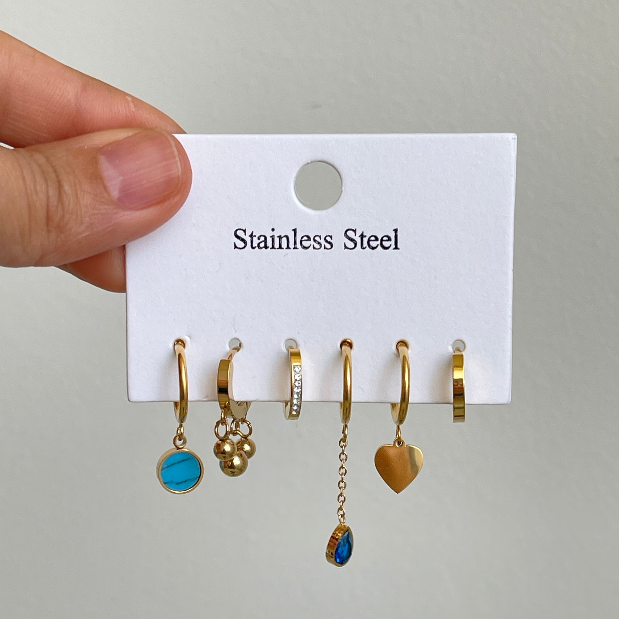 Earrings set Blue Stone