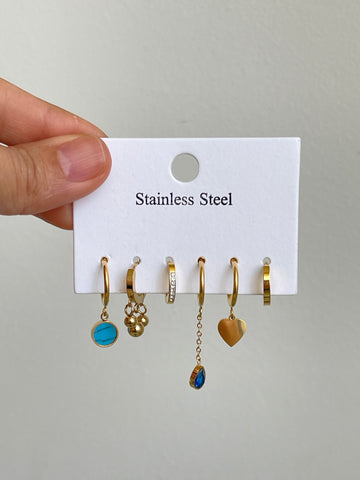 Earrings set Blue Stone