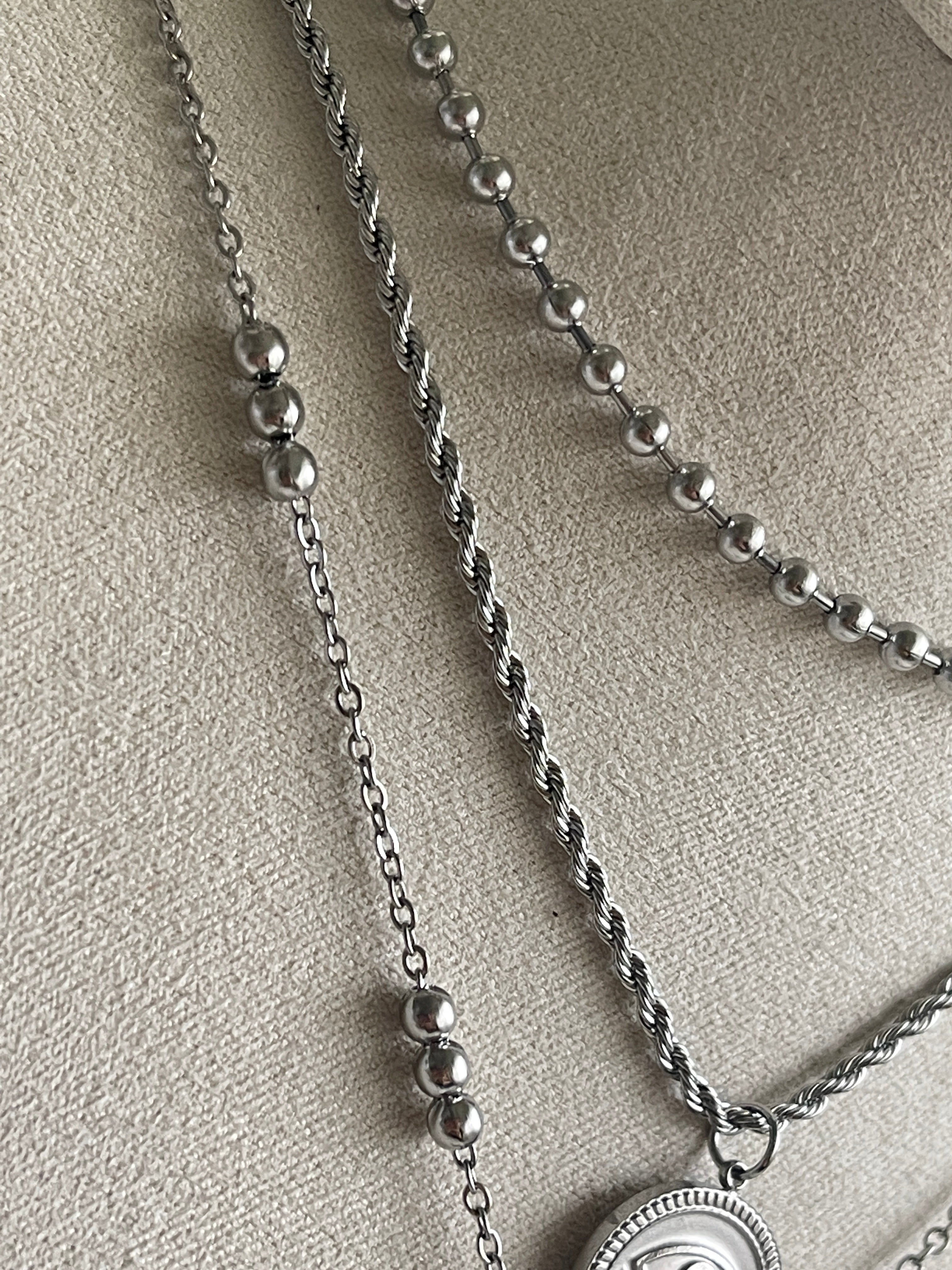 Triple eye chain silver