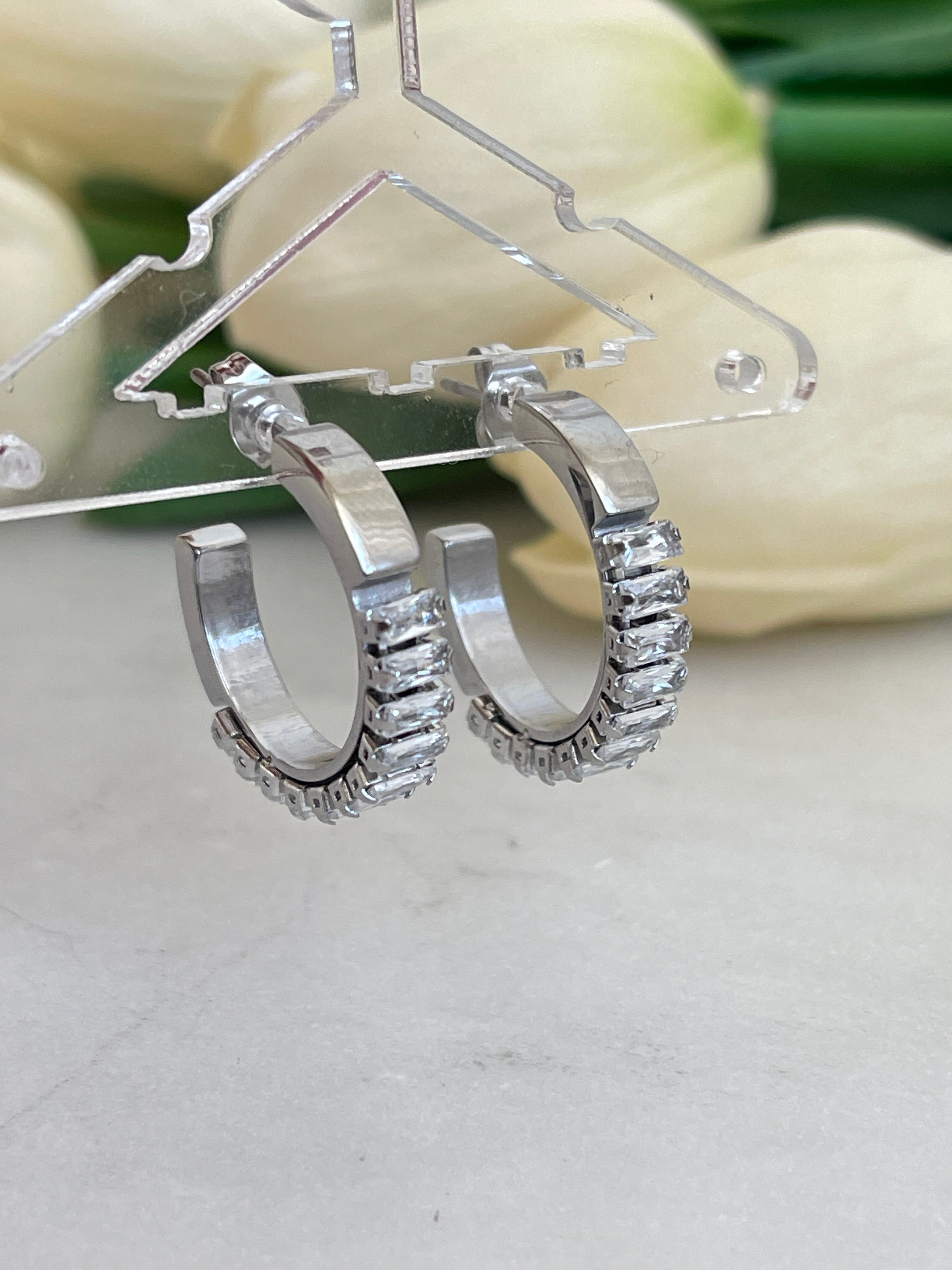 Baguette Creolen Ohrringe