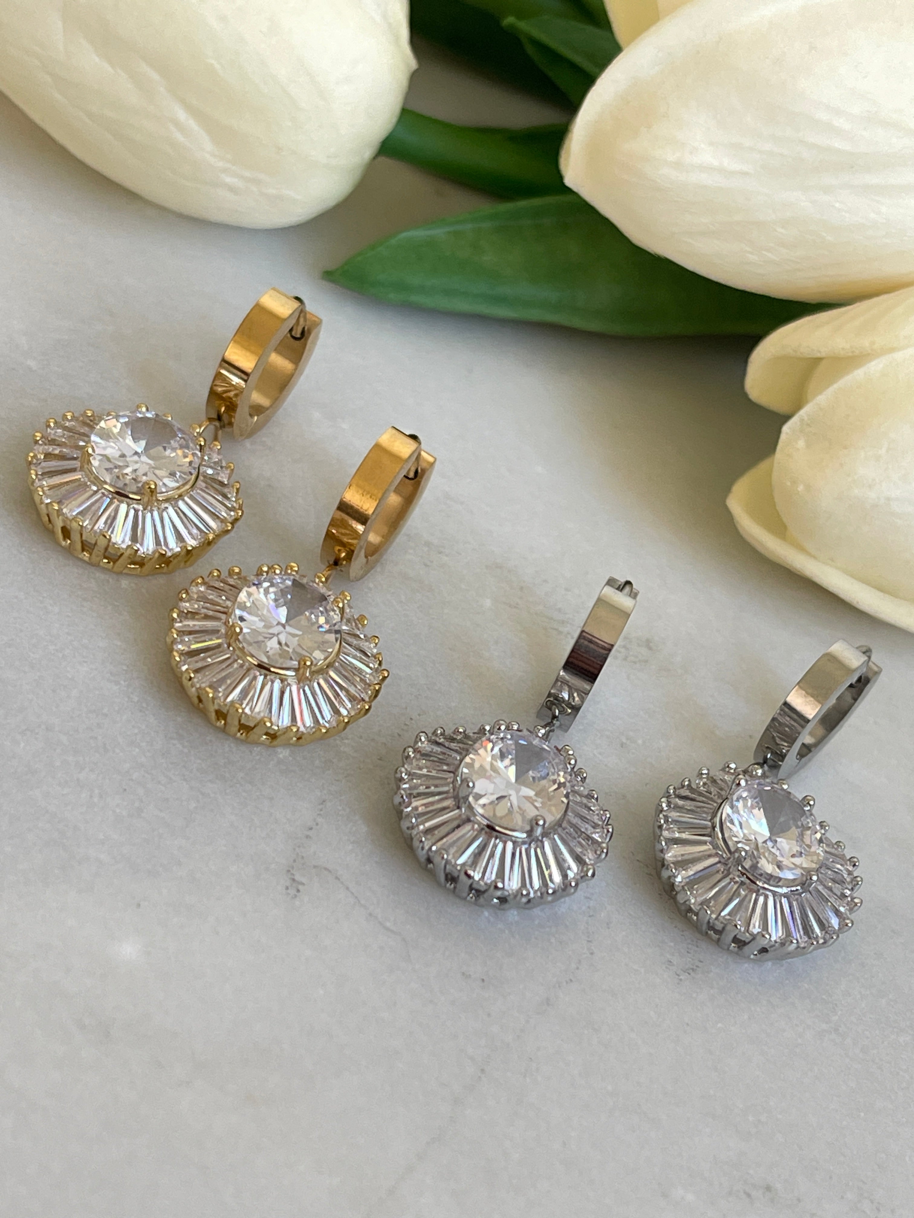 Baguette Big Diamond Ohrringe