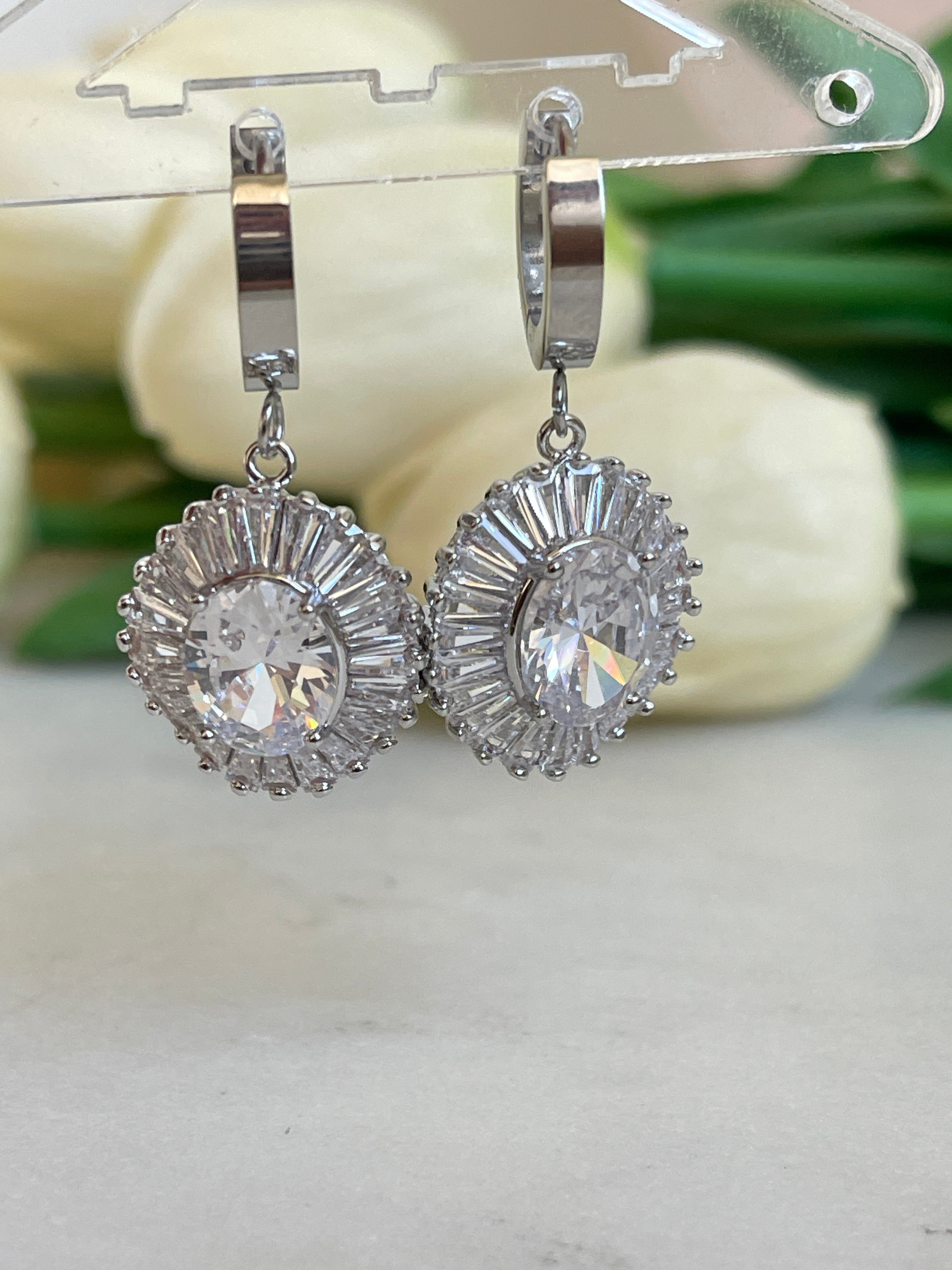 Baguette Big Diamond Ohrringe