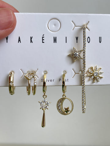 Earrings set Moon &amp; Star