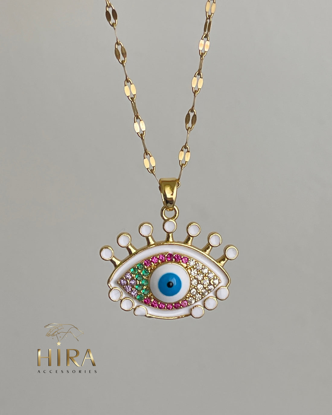 White Evil Eye Kette