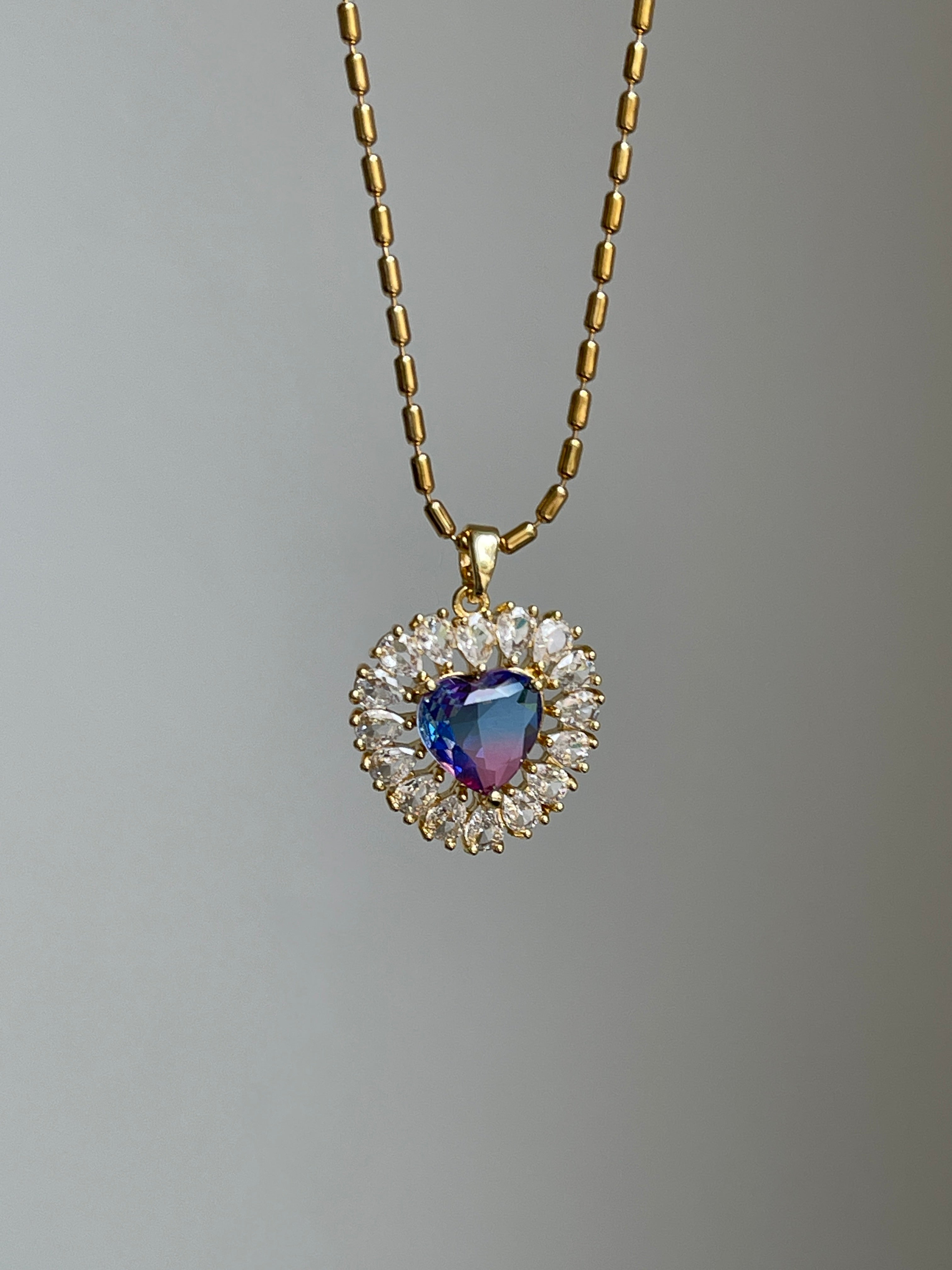 Violet heart necklace