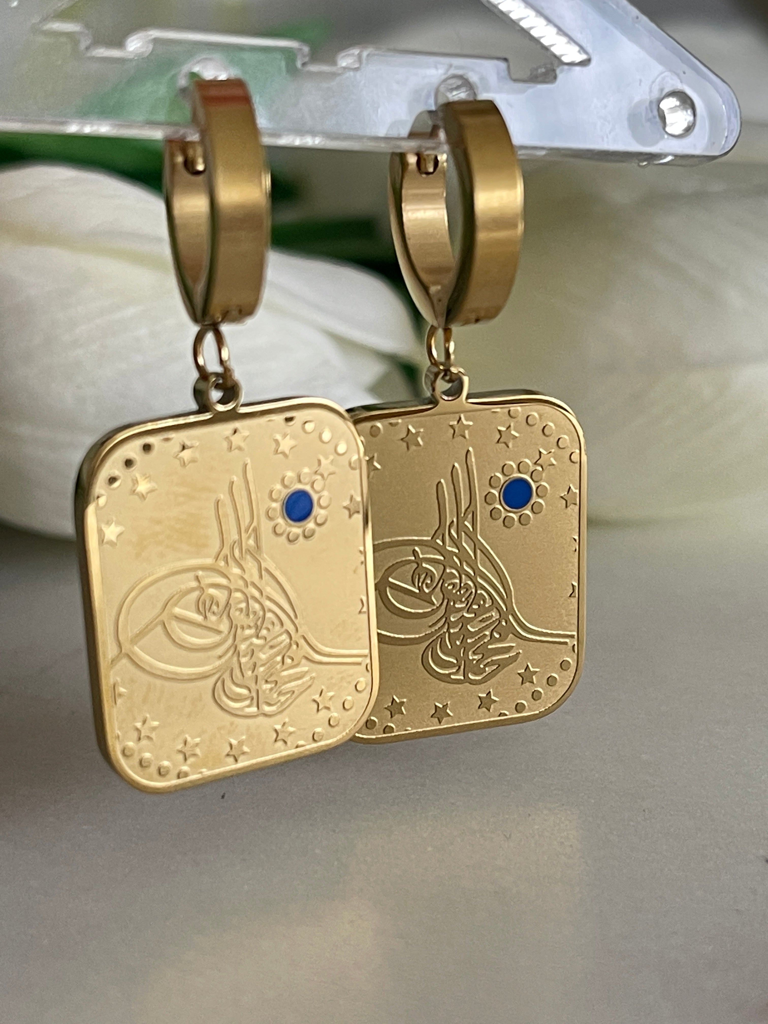 Tugra Ohrringe viereckig