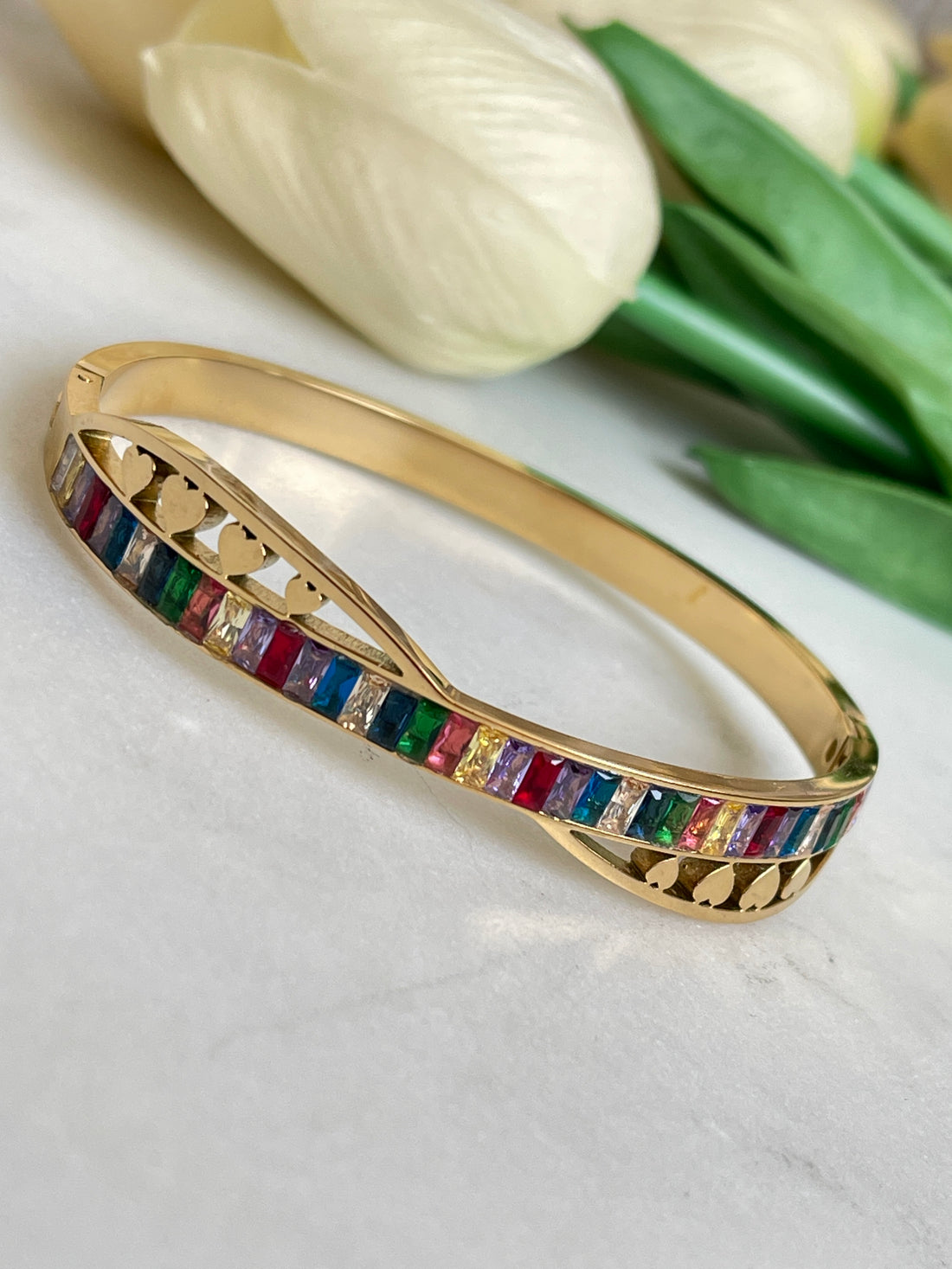 Colorfull Baguette Mini Heart Bangles