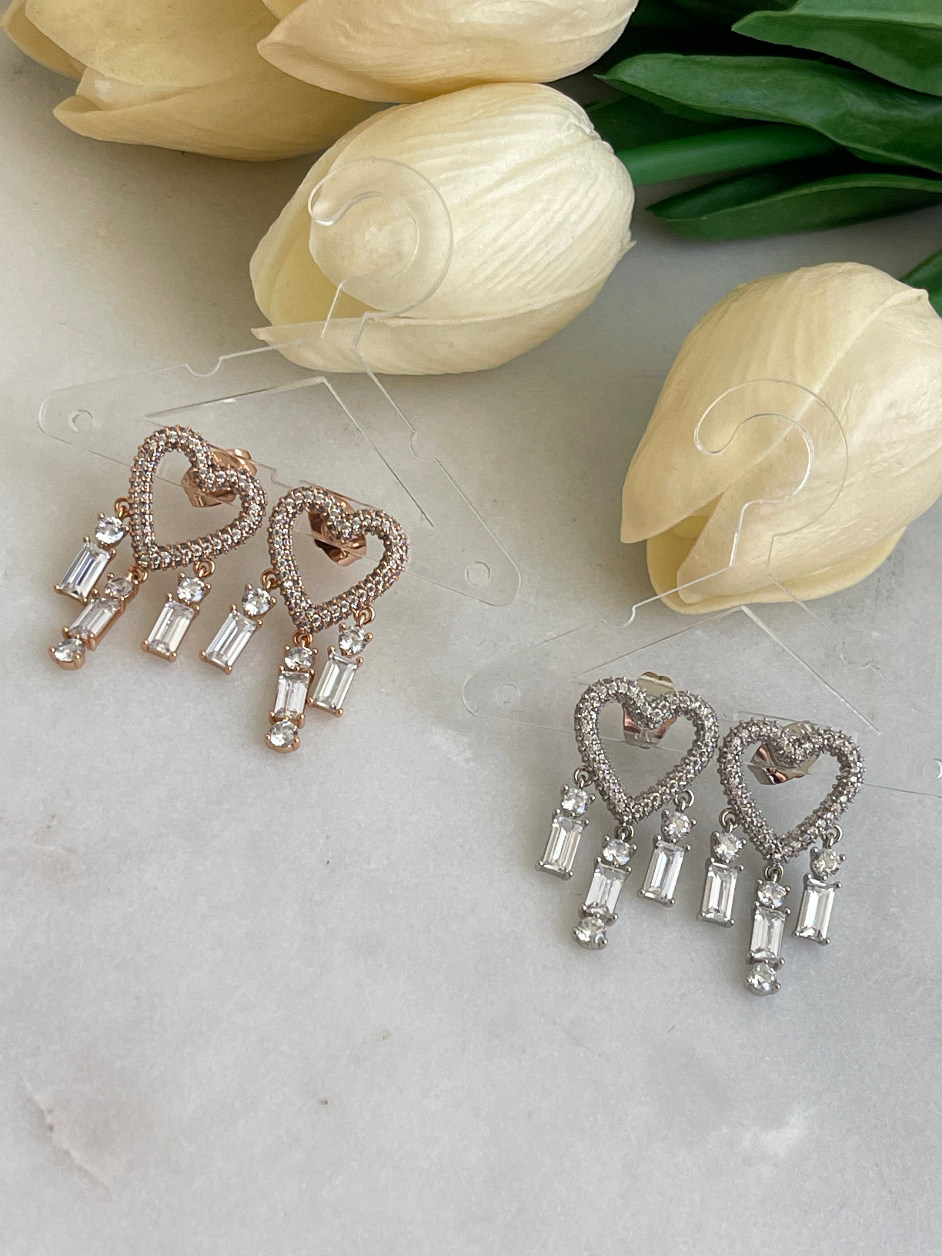 Heart Ohrringe mit Zirkoniasteinen