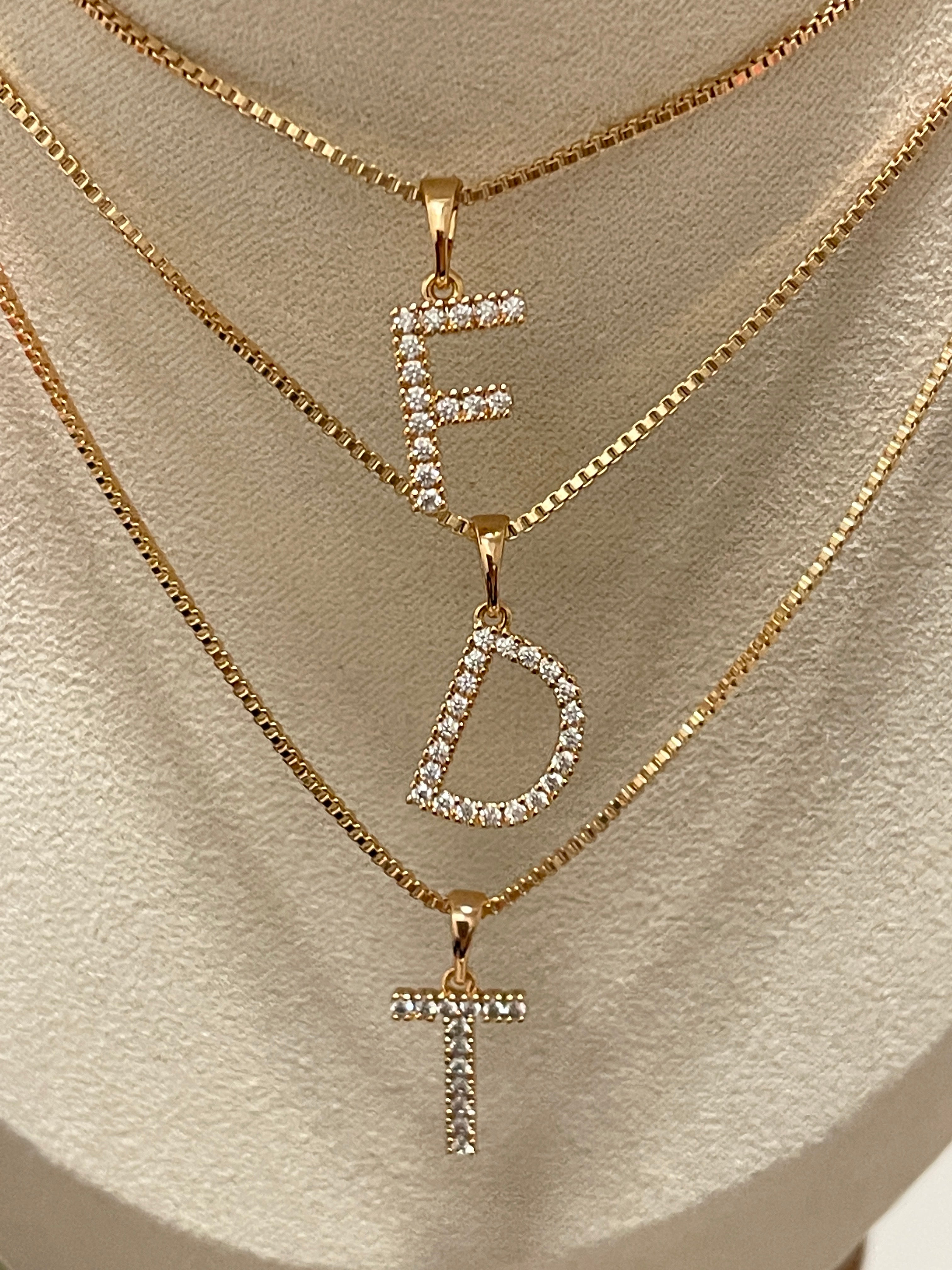 Buchstabenkette mit Zirkoniasteinen Klein