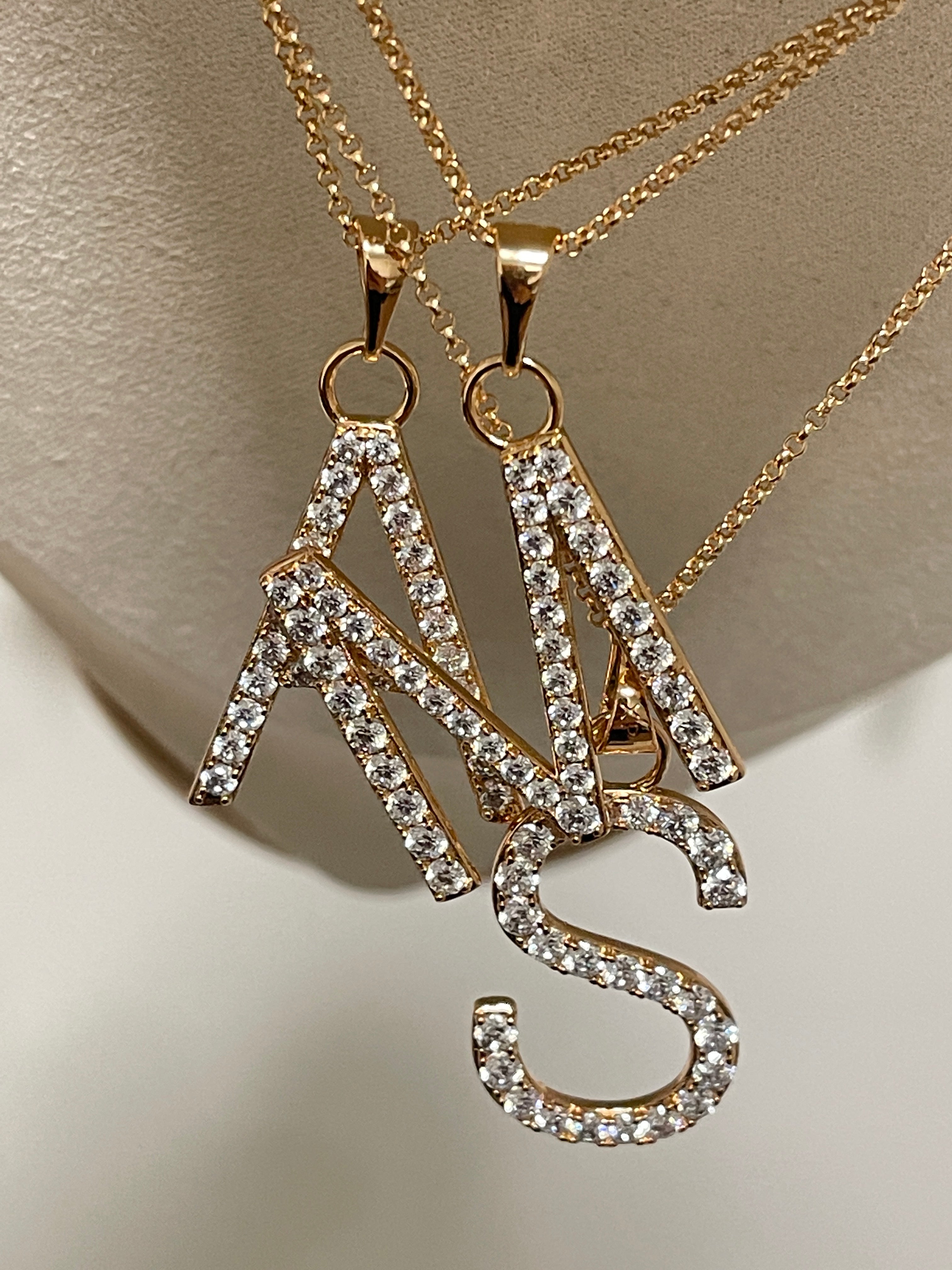 Letter chain with zirconia stones large