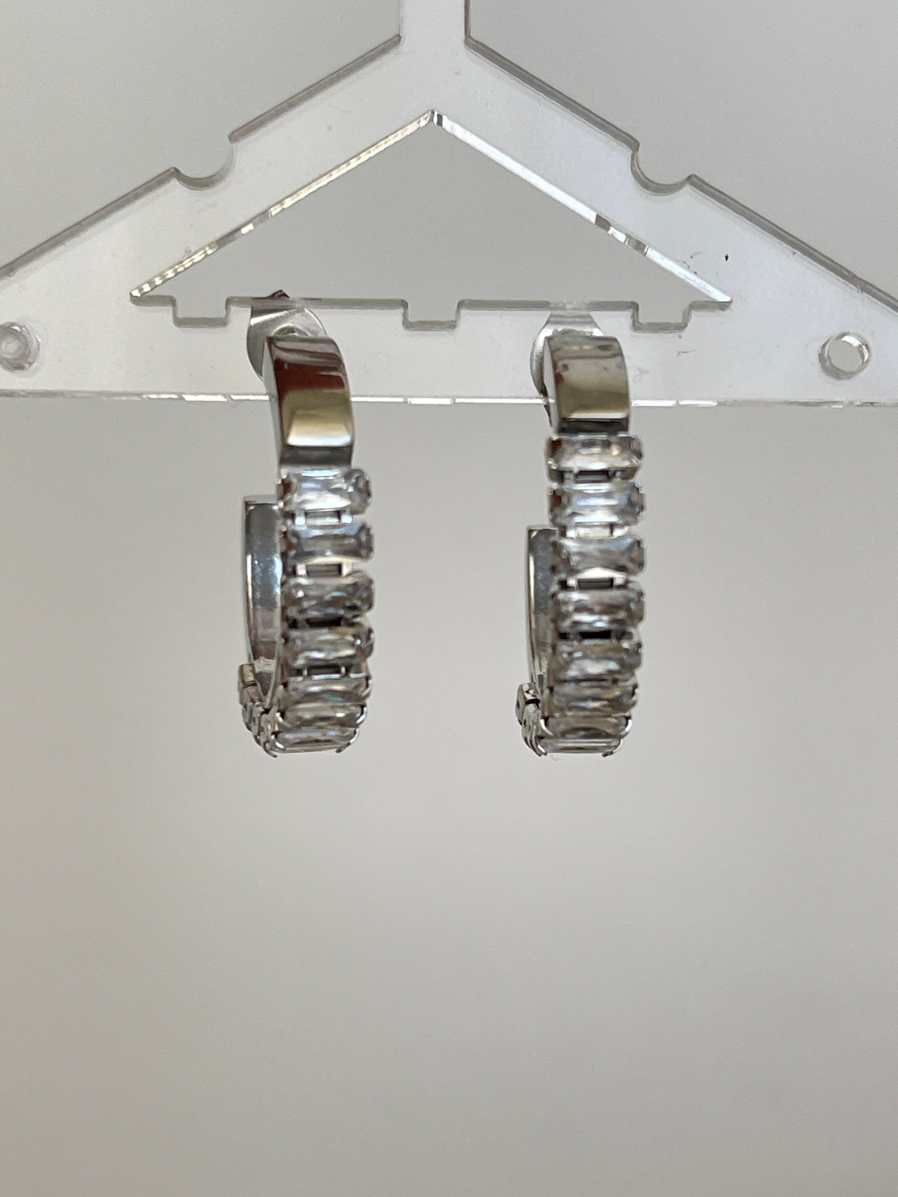 Baguette Creolen Ohrringe