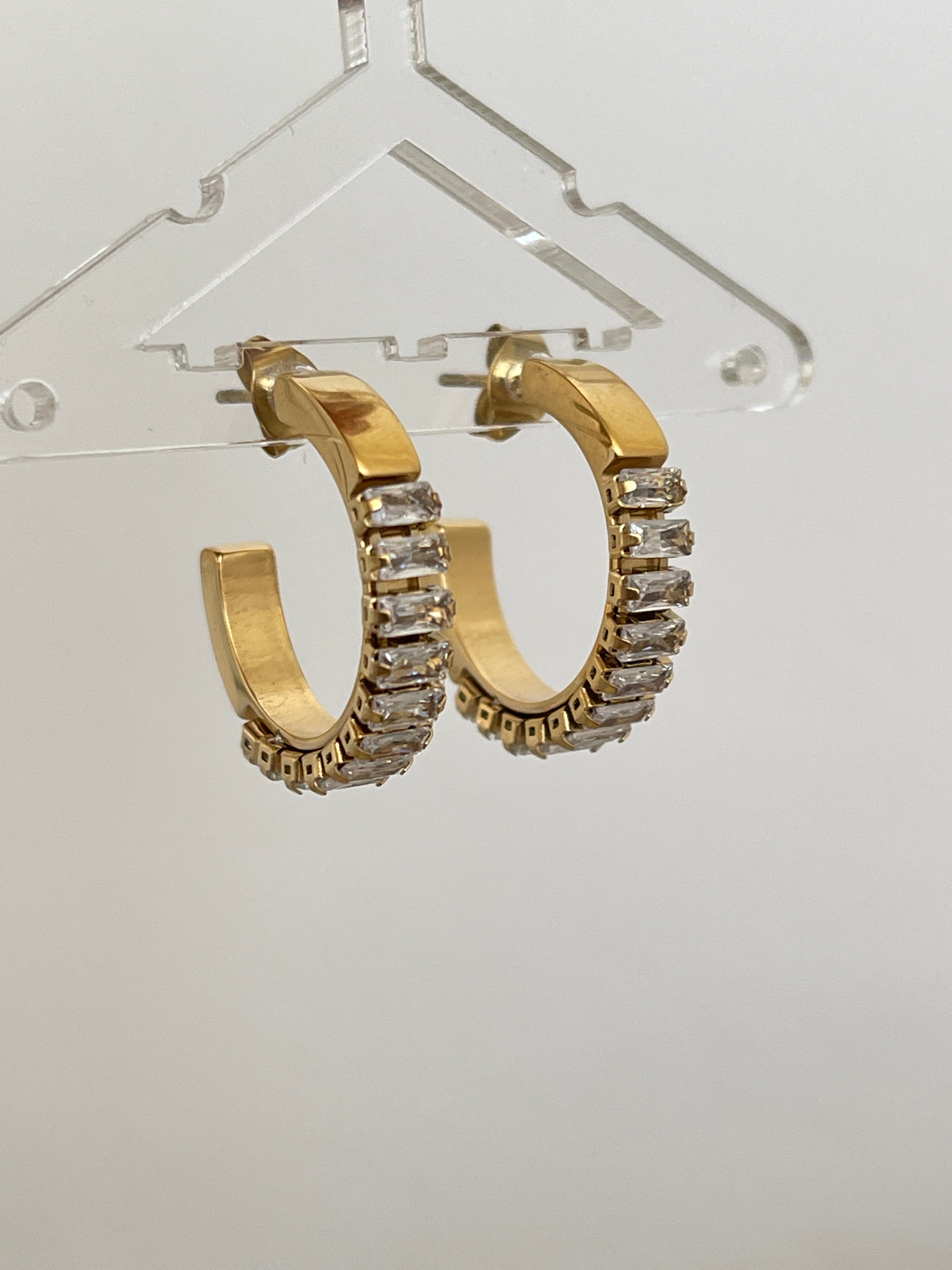 Baguette Creolen Ohrringe