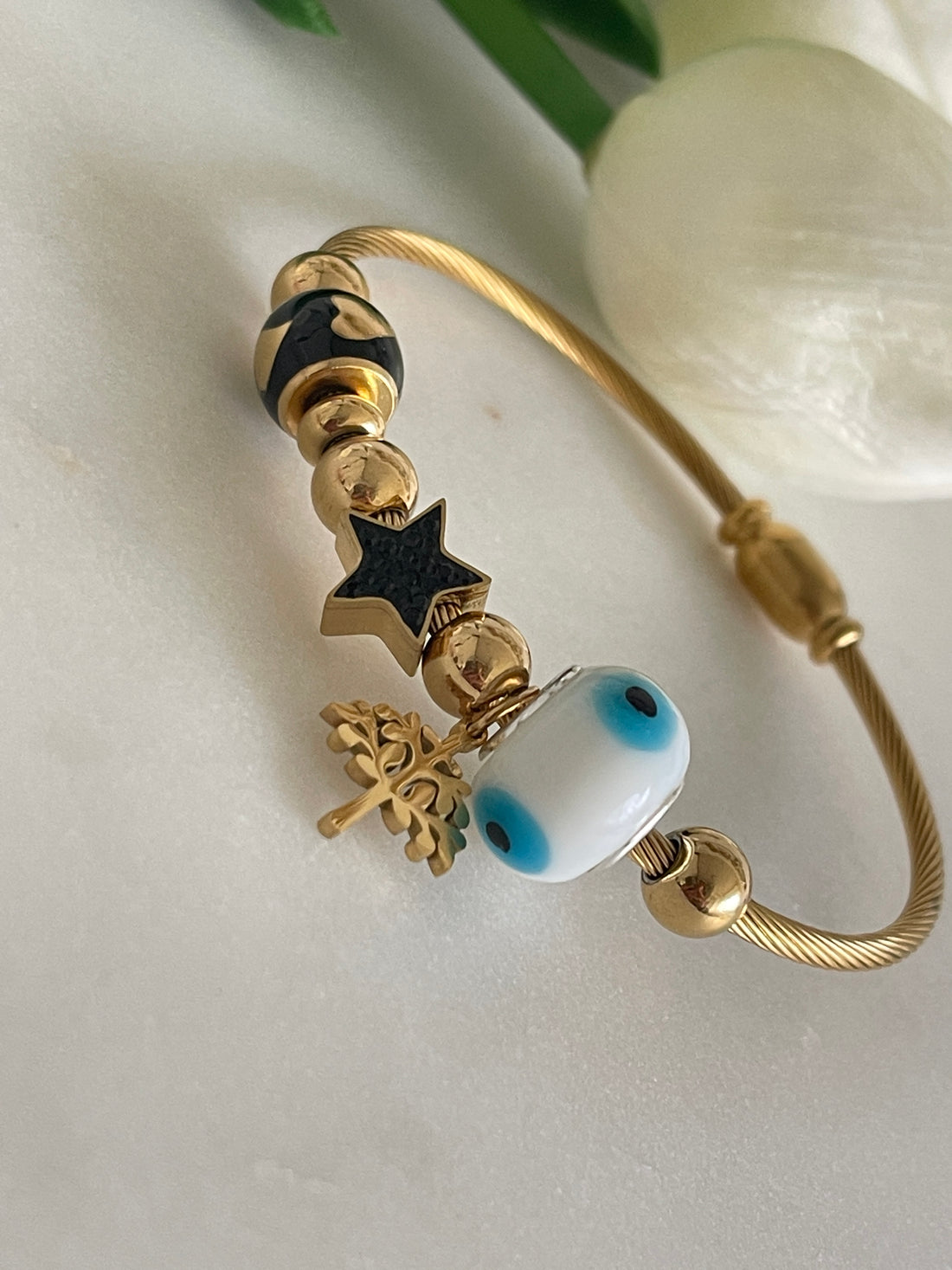 Black Star Nazar Bangle