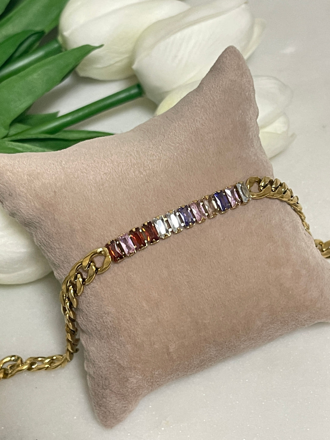 Rainbow Baguette Armband